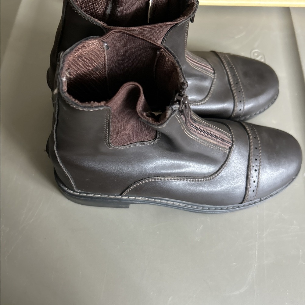 TuffRider Girls Brown Starter Front Zip Paddock Riding Equestrian Boots Sz 5 - Picture 11 of 16